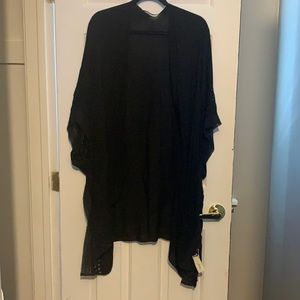 Lucky brand black kimono with eyelet detail